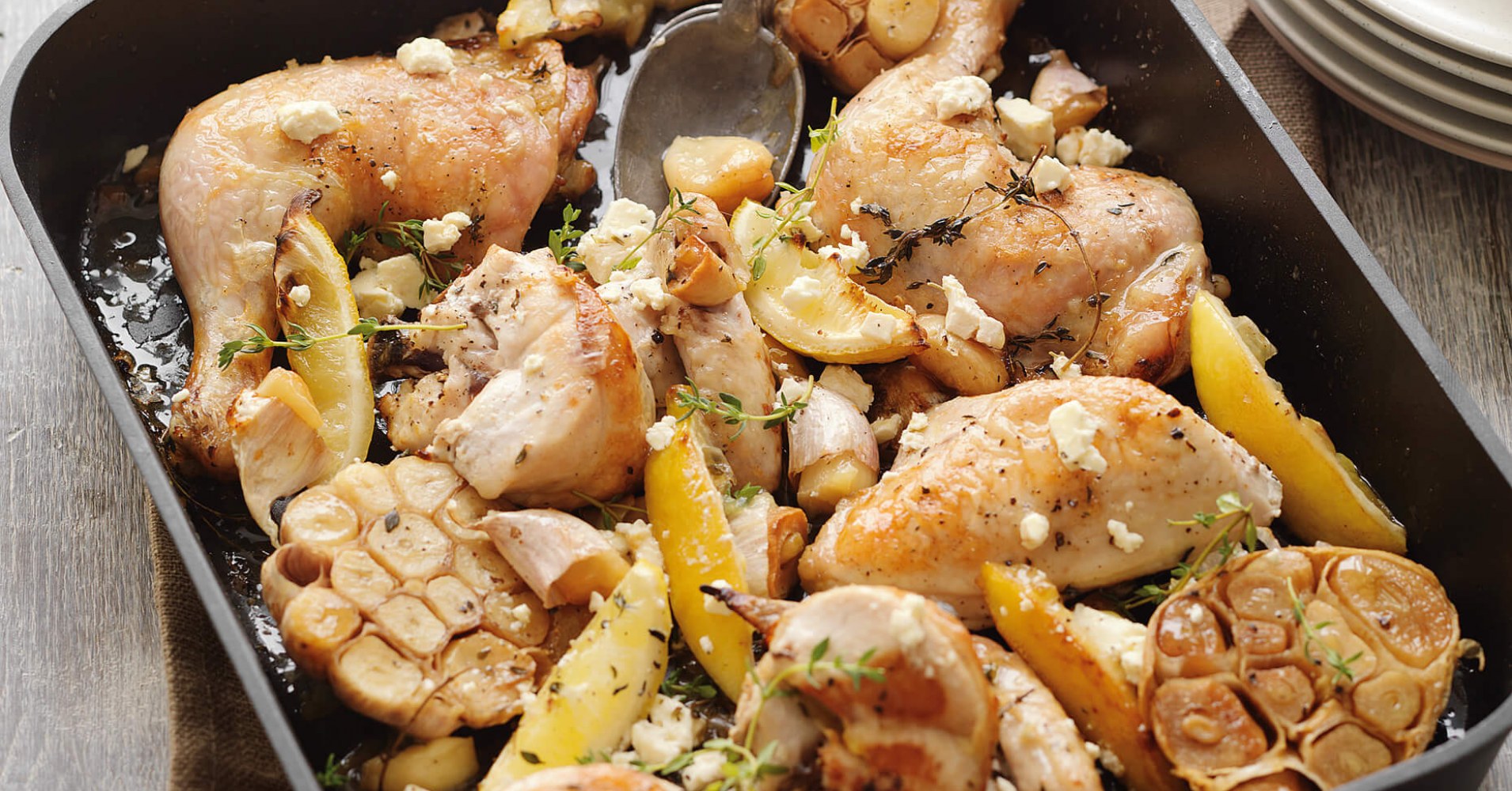 Roast Garlic and Lemon Chicken Recipe | myfoodbook | Easy roasted chicken pieces